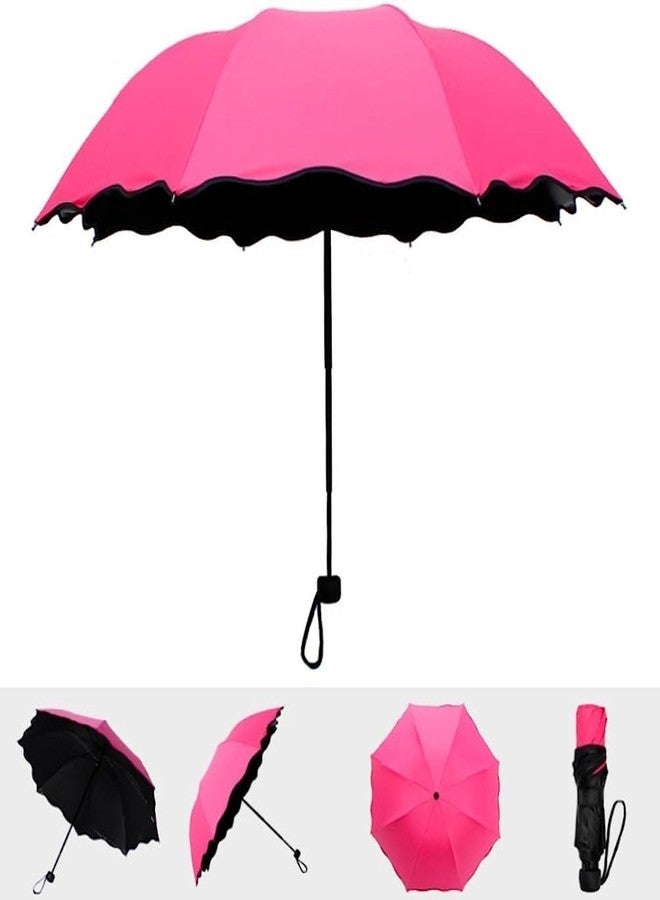 BLINE Magic Umbrella Compact Umbrella Women Umbrella A Creative Magical Umbrella of Blooming Flowers Design (Multicolor, Pack of 1) - Image 2